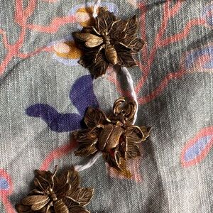 5 pcs Vintage Leaf & Bug Button Covers